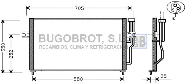 Condenseur, climatisation BUGOBROT 62-VO5086