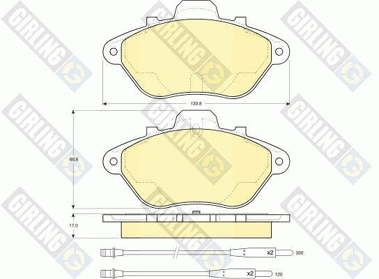 Kit de plaquettes de frein, frein à disque GIRLING 6109563