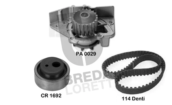 Pompe à eau + kit de courroie crantée BREDA LORETT KPA0103A