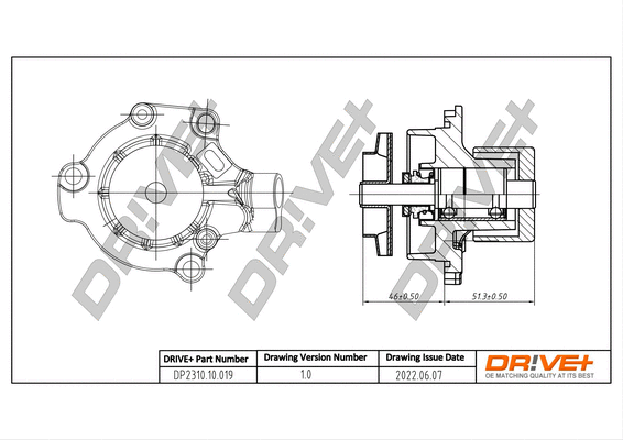 Pompe à eau, refroidissement du moteur Dr!ve+ DP2310.10.019