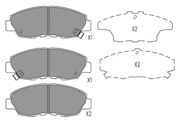 Kit de plaquettes de frein, frein à disque KAVO PARTS KBP-2053