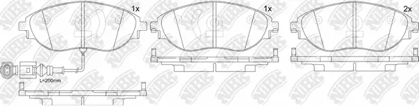 Kit de plaquettes de frein, frein à disque NiBK PN0559W