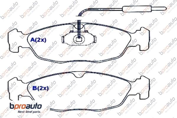 Kit de plaquettes de frein, frein à disque BPROAUTO 1BP30949AA
