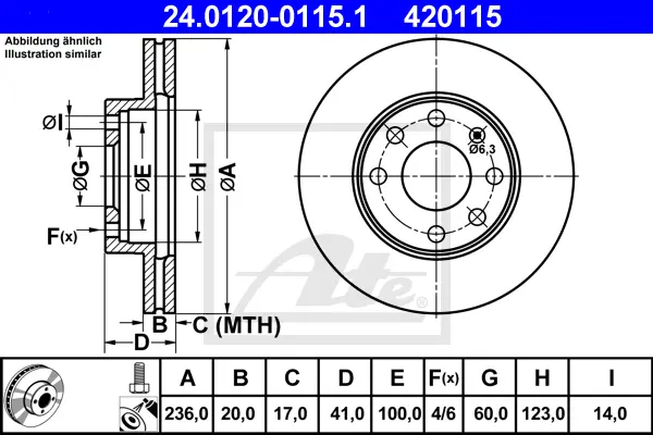 Disque de frein ATE-APAC 24.0120-0115.1