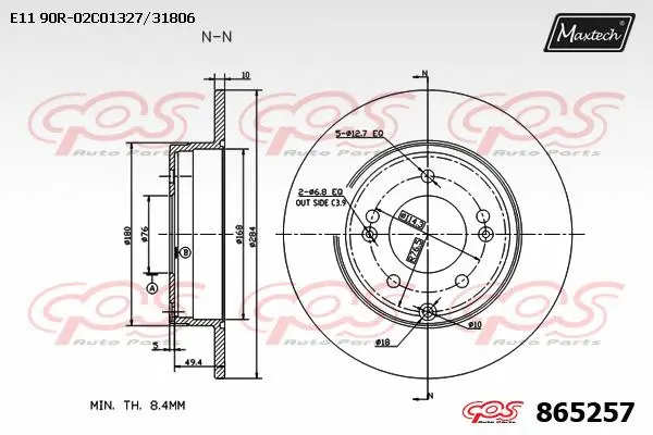 Disque de frein MAXTECH 865257