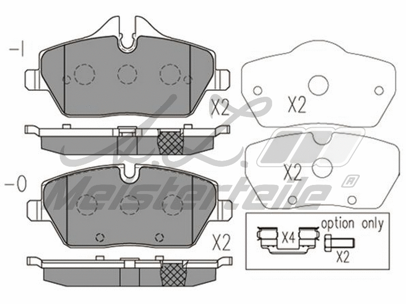 Kit de plaquettes de frein, frein à disque A.Z. Meisterteile AZMT-44-022-2222
