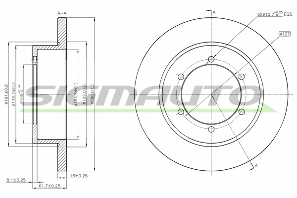 Disque de frein SIGMAUTO DB0327S