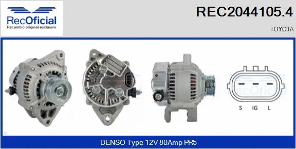 Alternateur RECOFICIAL REC2044105.4