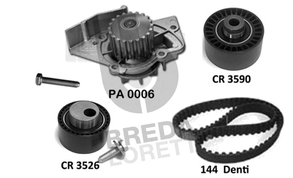 Pompe à eau + kit de courroie crantée BREDA LORETT KPA0785A