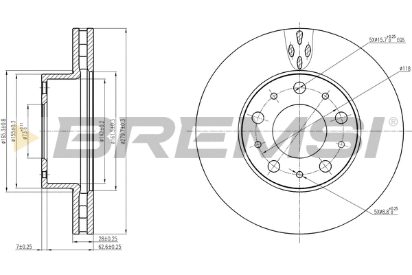 Disque de frein BREMSI CD7800V