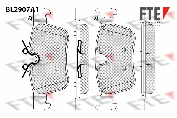 Kit de plaquettes de frein, frein à disque FTE 9011149