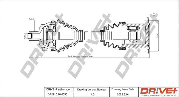 Arbre de transmission Dr!ve+ DP2110.10.0050