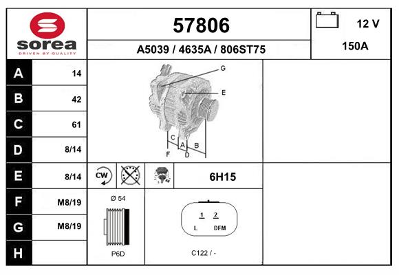 Alternateur EAI 57806