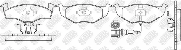 Kit de plaquettes de frein, frein à disque NiBK PN0113W