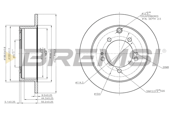 Disque de frein BREMSI CD7410S