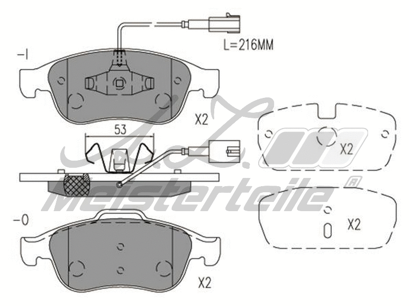 Kit de plaquettes de frein, frein à disque A.Z. Meisterteile AZMT-44-022-2225