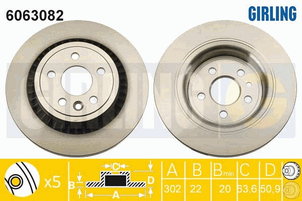 Disque de frein GIRLING 6063082
