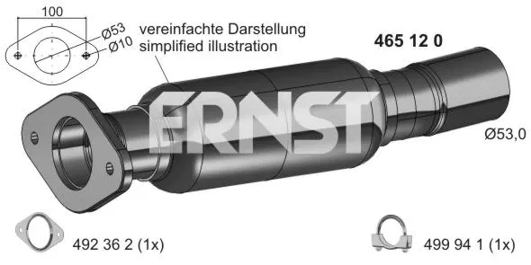 Tuyau d'échappement ERNST 465120