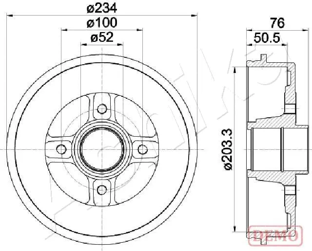 Tambour de frein ASHIKA 56-00-0704C