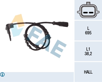 Capteur, vitesse de roue FAE 78119