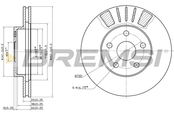 Disque de frein BREMSI CD6411V