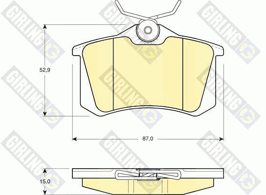Kit de plaquettes de frein, frein à disque GIRLING 6108231