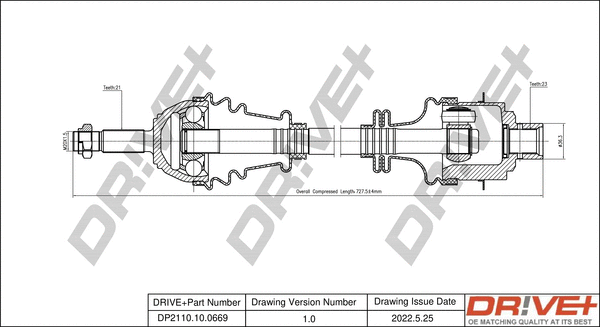 Arbre de transmission Dr!ve+ DP2110.10.0669