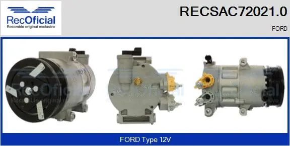 Compresseur, climatisation RECOFICIAL RECSAC72021.0