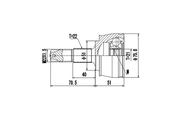 Jeu de joints, arbre de transmission DYNAMATRIX DCV817052