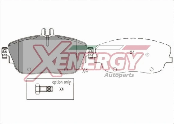 Kit de plaquettes de frein, frein à disque AP XENERGY X41195