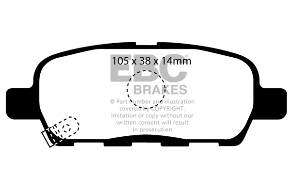 Kit de plaquettes de frein, frein à disque EBC Brakes DP21955