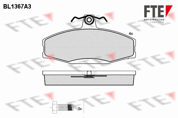 Kit de plaquettes de frein, frein à disque FTE 9010144