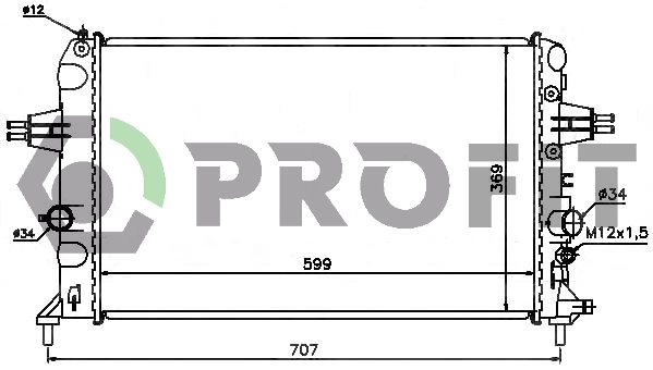 Radiateur, refroidissement du moteur PROFIT PR 5054A2