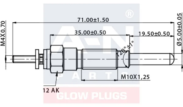 Bougie de préchauffage A-N PARTS A-N070101