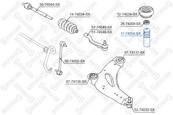 Butée élastique, suspension STELLOX 11-74054-SX