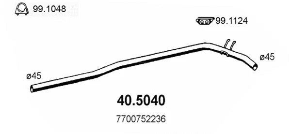 Tuyau d'échappement ASSO 40.5040