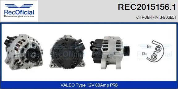 Alternateur RECOFICIAL REC2015156.1