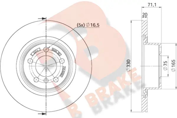 Disque de frein R BRAKE 78RBD22216