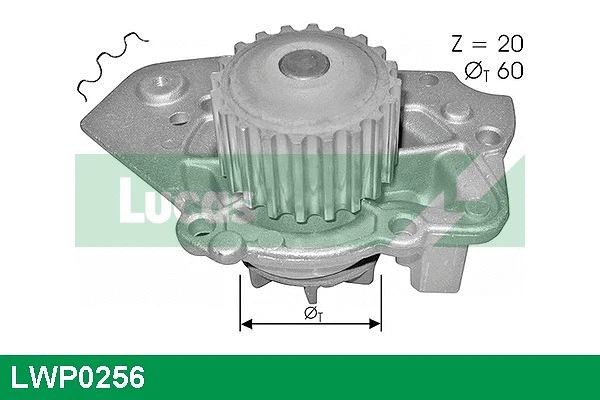Pompe à eau, refroidissement du moteur LUCAS LWP0256
