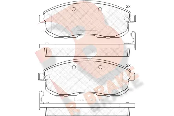 Kit de plaquettes de frein, frein à disque R BRAKE RB1882-200