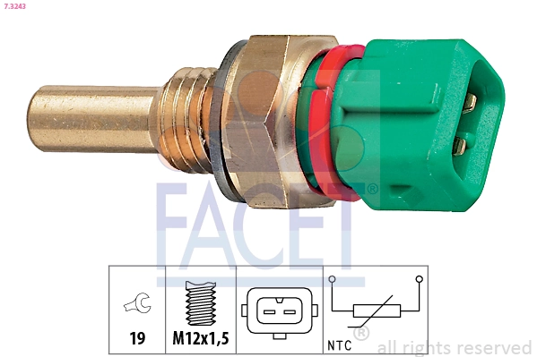 Sonde, température du liquide de refroidissement FACET 7.3243