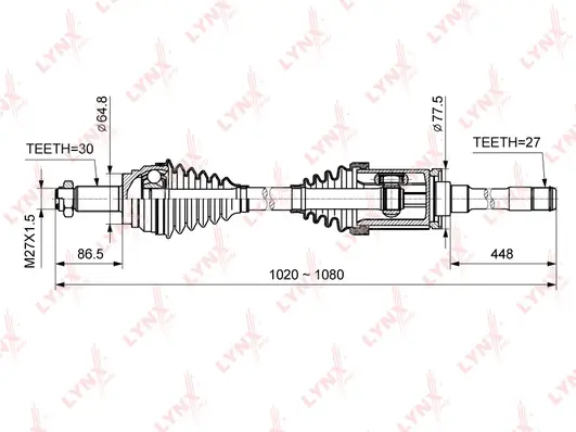 Arbre de transmission LYNXAUTO CD-1424