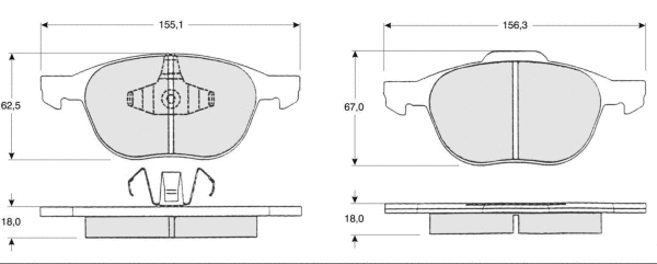 Kit de plaquettes de frein, frein à disque MTR MT540