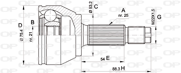 Jeu de joints, arbre de transmission OPEN PARTS CVJ5514.10