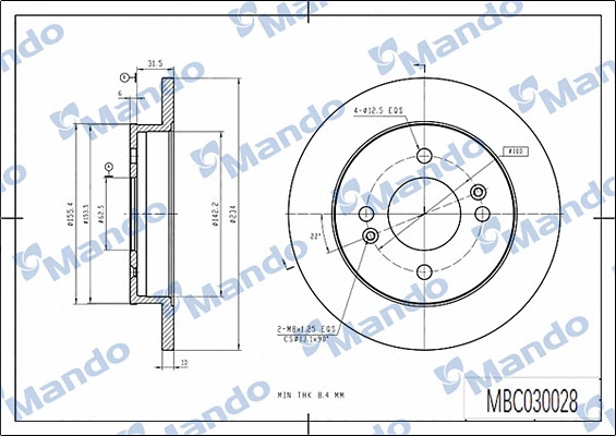 Disque de frein MANDO MBC030028