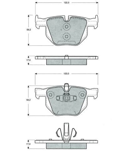 Kit de plaquettes de frein, frein à disque MTR MT590