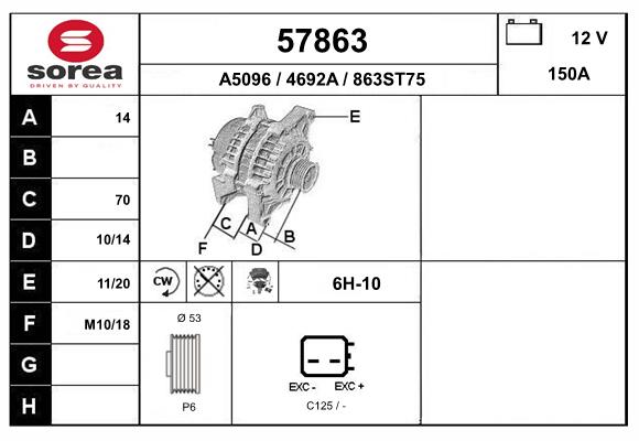 Alternateur EAI 57863