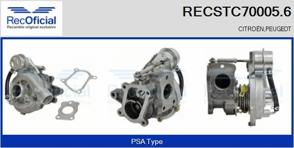 Turbocompresseur, suralimentation RECOFICIAL RECSTC70005.6