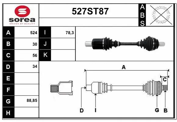 Arbre de transmission STARTCAR 527ST87