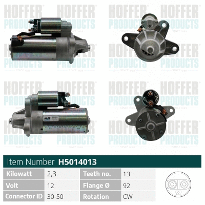 Démarreur HOFFER H5014013